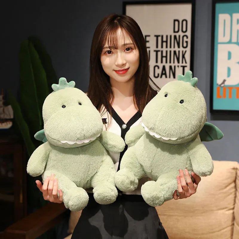 Hajiro the Goofy Green Kawaii Dinosaur Stuffed Animal Plushies
