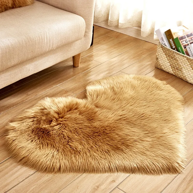 Heart Shaped Plush Rug Carpet