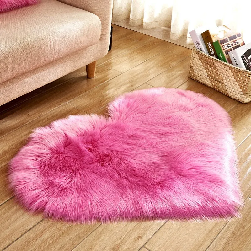 Heart Shaped Plush Rug Carpet