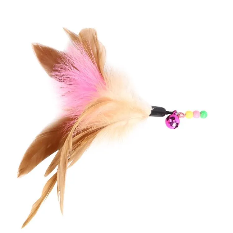 Interactive Feather Cat Play Stick with Bell