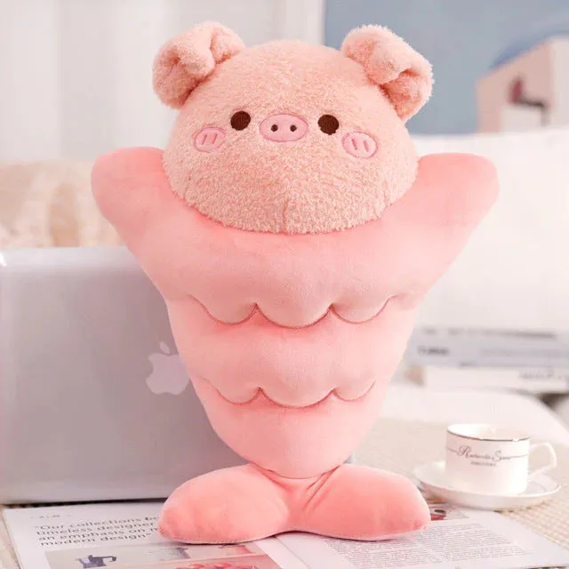 Japanese Taiyaki Fish-Shaped Bunny Pig Bear Stuffed Animals Plushie Collection