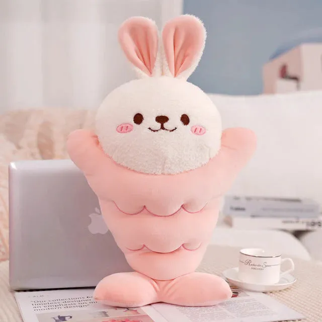 Japanese Taiyaki Fish-Shaped Bunny Pig Bear Stuffed Animals Plushie Collection
