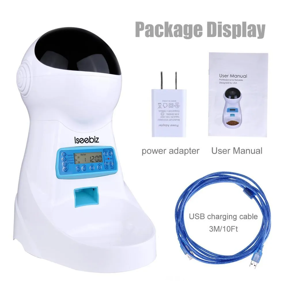 LCD Screen Automatic Pet Feeder with Voice Record