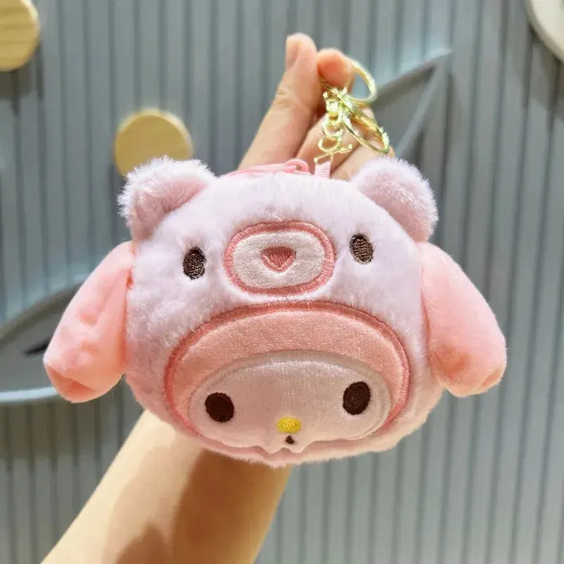 Sanrio Cinnamoroll Plush Wallet Keychain | Melody Kuromi Plushies | Coin Purse | Earphone Organizer | Bag Pendant | Key Ring | Girls Gifts