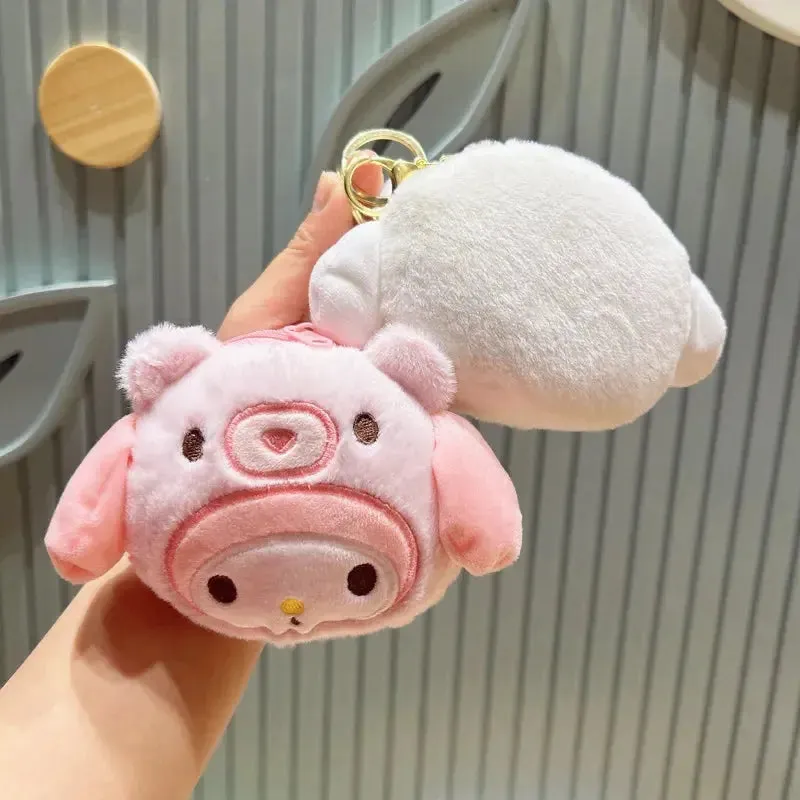 Sanrio Cinnamoroll Plush Wallet Keychain | Melody Kuromi Plushies | Coin Purse | Earphone Organizer | Bag Pendant | Key Ring | Girls Gifts