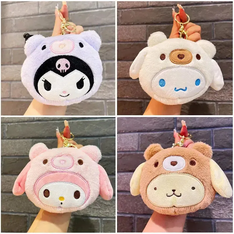 Sanrio Cinnamoroll Plush Wallet Keychain | Melody Kuromi Plushies | Coin Purse | Earphone Organizer | Bag Pendant | Key Ring | Girls Gifts