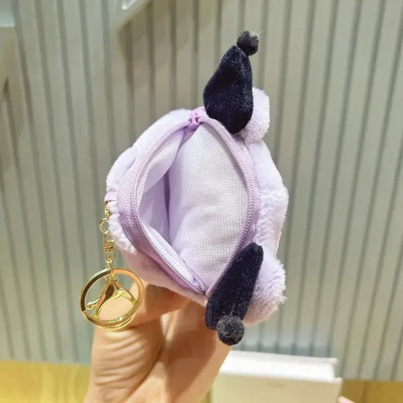 Sanrio Cinnamoroll Plush Wallet Keychain | Melody Kuromi Plushies | Coin Purse | Earphone Organizer | Bag Pendant | Key Ring | Girls Gifts